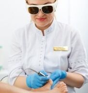 Hardware treatment of nail fungus